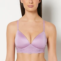 Lightly Lined Wireless Bra with Charmed Lace Wing Regal Orchid