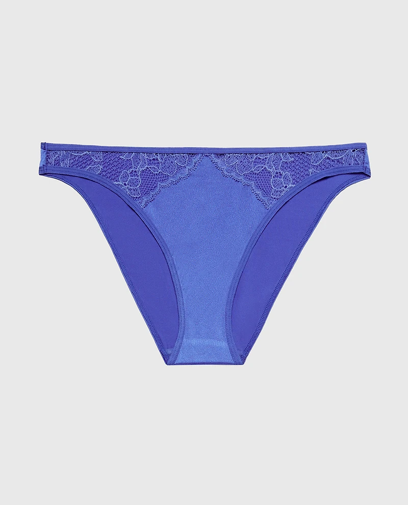 Bikini Micro Panty With Lace Trim Dazzling Blue