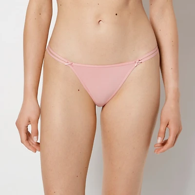 La Senza | Ultrasoft String Side Thong Panty with Bow Detail in Rose Elegance | Modal | Rose Elegance | L