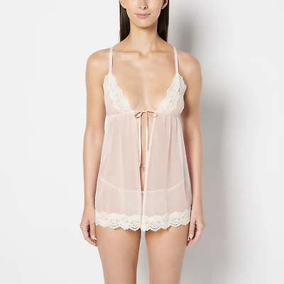 La Senza | Unlined Triangle Babydoll Timeless Lace with Mesh Crystal Pink