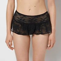 La Senza | Designer Collection High Waist Skirt Thong in Timeless Lace in Tuxedo Black | Lace | Tuxedo Black | S
