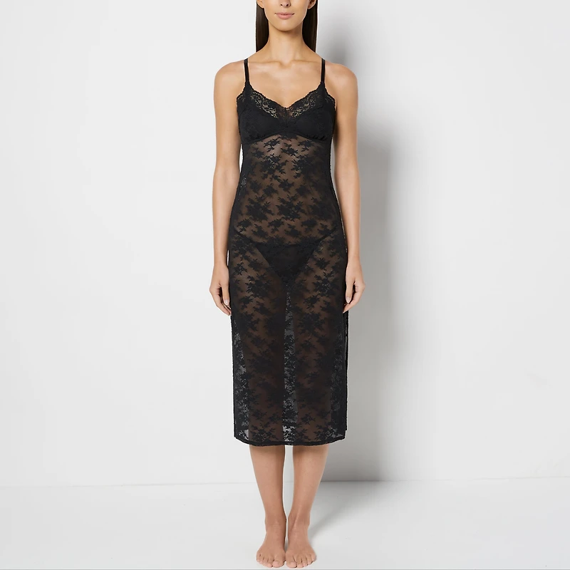 La Senza | Designer Collection Midi Length Slip Timeless Lace Tuxedo Black