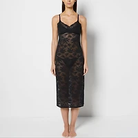 La Senza | Designer Collection Midi Length Slip Timeless Lace Tuxedo Black