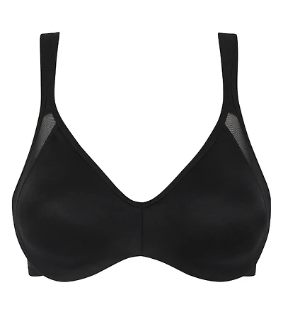 Generous Underwire Minimizer Bra Tuxedo Black