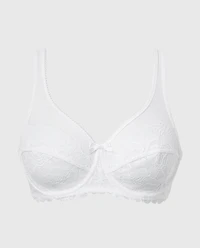 Generous Essential Lace Full Cup Bra White