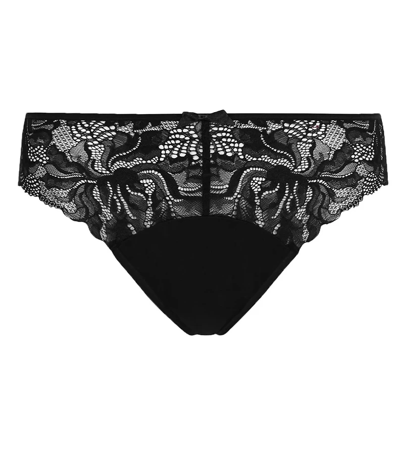 Generous Essential Microfiber and Lace Briefs Tuxedo Black