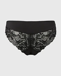 Generous Essential Microfiber and Lace Briefs Tuxedo Black