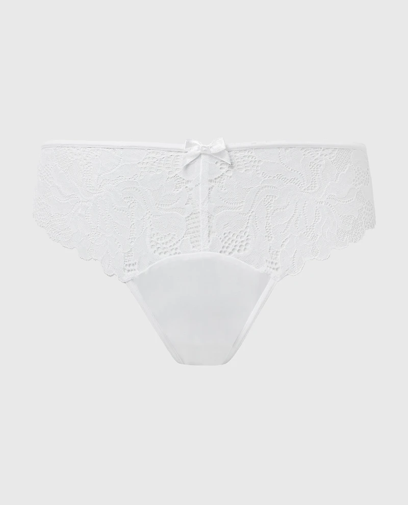 Generous Essential Microfiber and Lace Briefs White