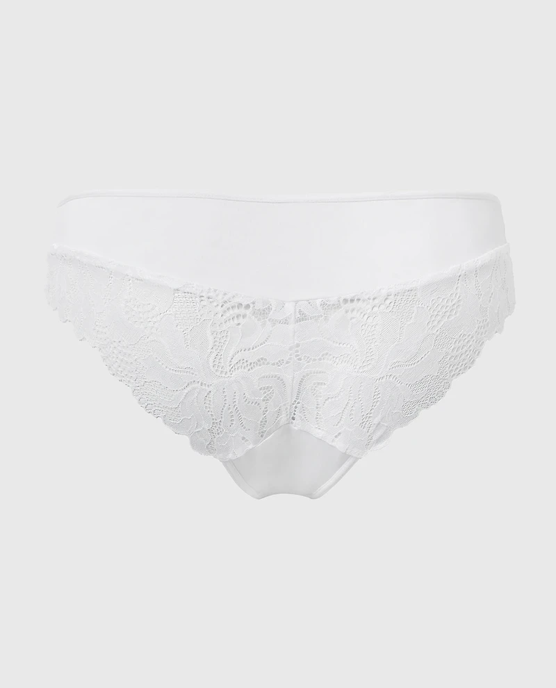 Generous Essential Microfiber and Lace Briefs White