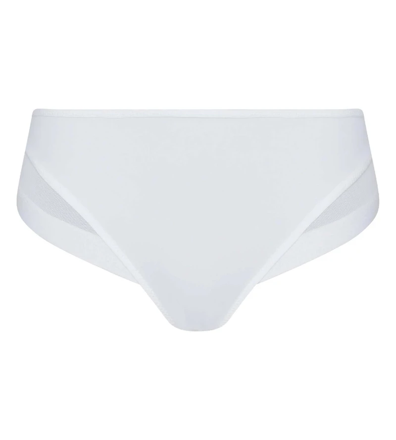 Generous Microfiber and Tulle Briefs White