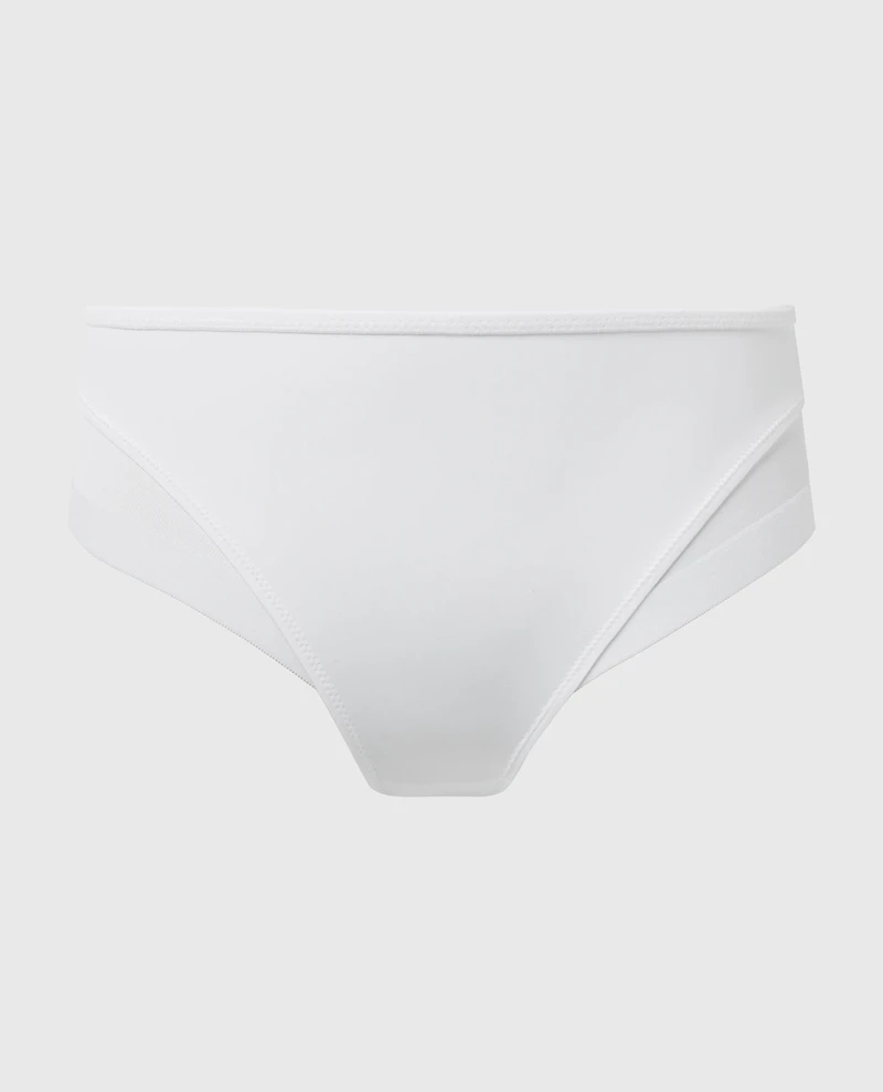 Generous Microfiber and Tulle Briefs White
