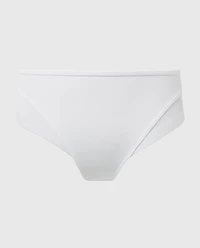 Generous Microfiber and Tulle Briefs White