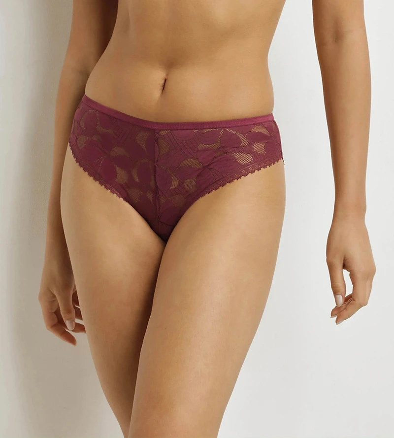 Lace Art Flowers Brief Beaujolais
