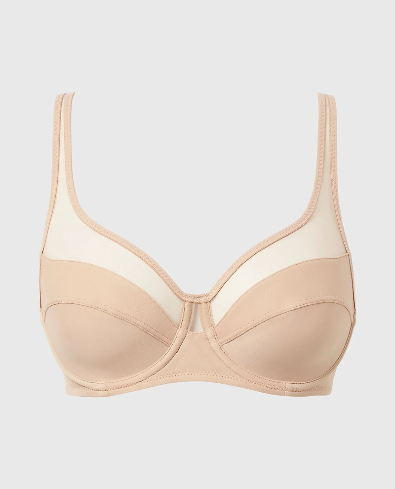 Generous Full Coverage Underwire Push-Up Bra Rosetan
