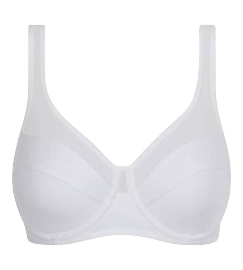 Generous Full Coverage Underwire Push-Up Bra White