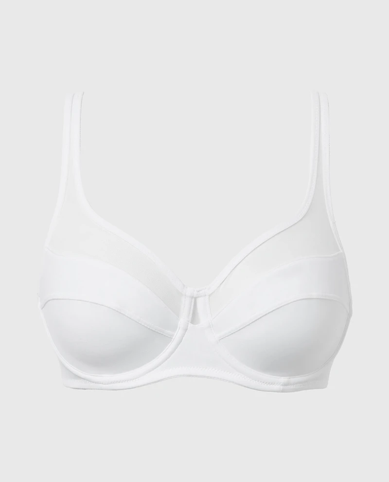 Generous Full Coverage Underwire Push-Up Bra White