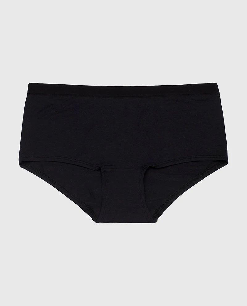 Boyshort Panty with Vanishing Trim Tuxedo Black