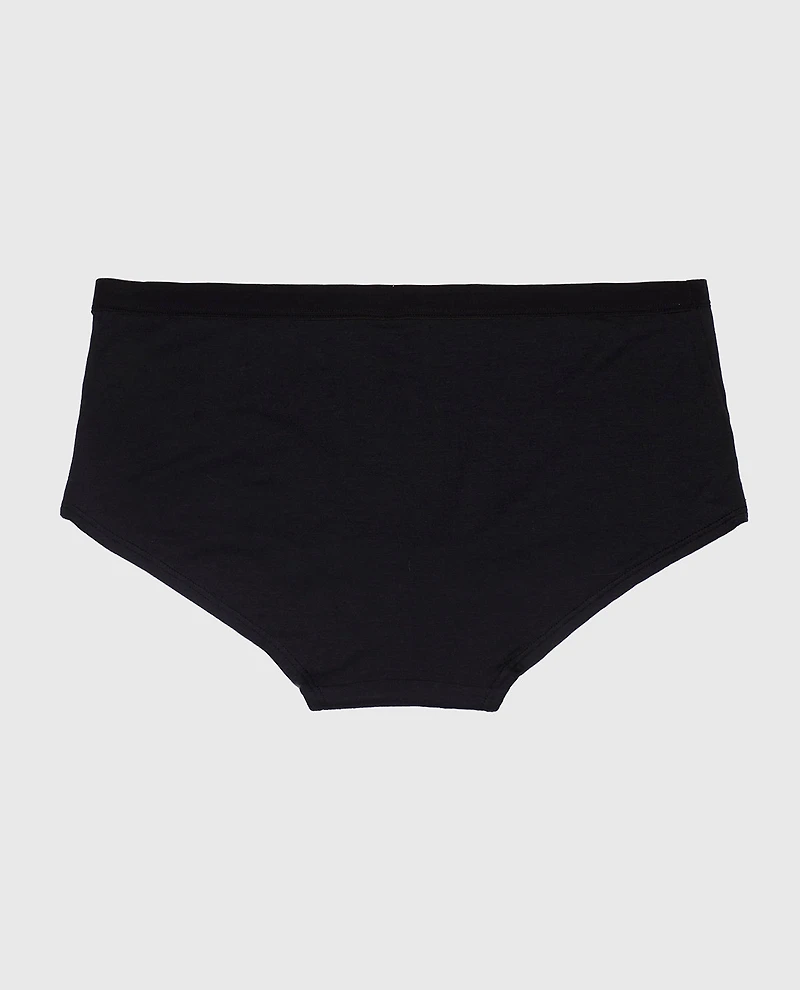Boyshort Panty with Vanishing Trim Tuxedo Black