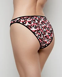 Culotte bikini en coton coeurs de graffitis