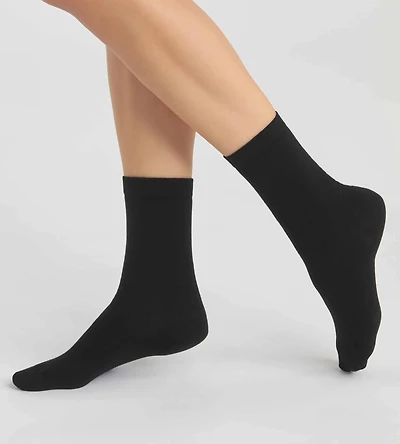 Pack of 2 pairs black women's socks organic cotton Dim Good