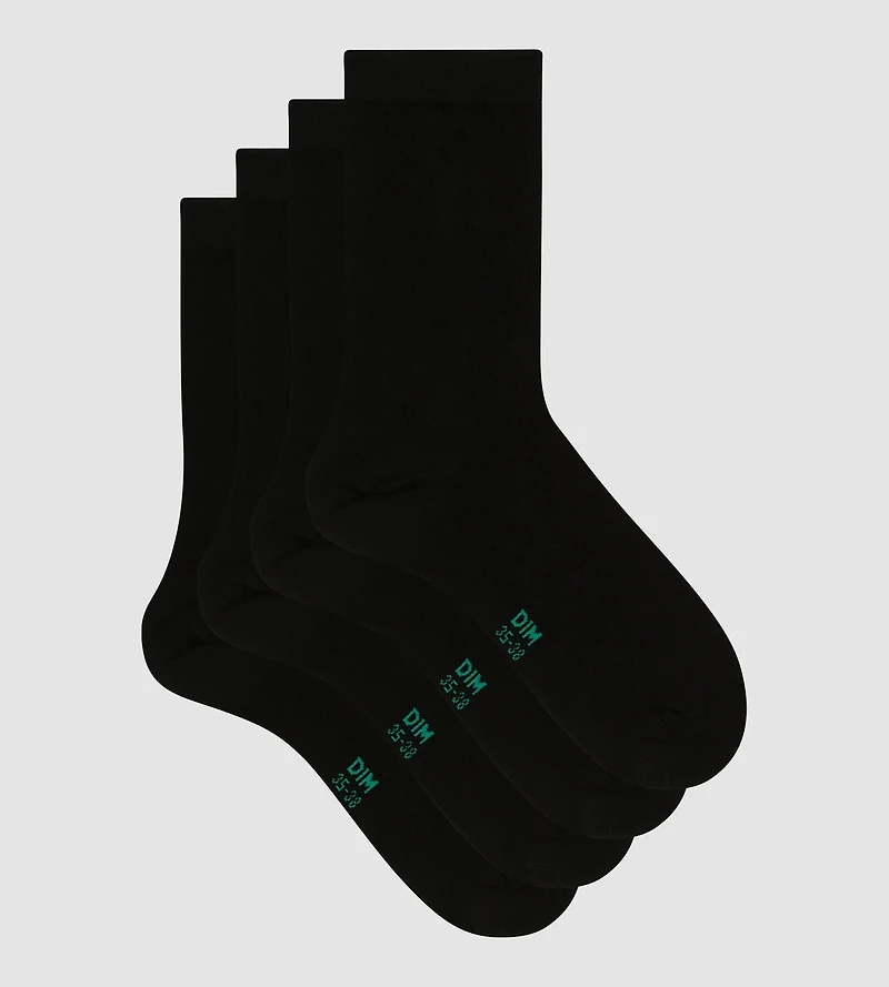 Pack of 2 pairs black women's socks organic cotton Dim Good