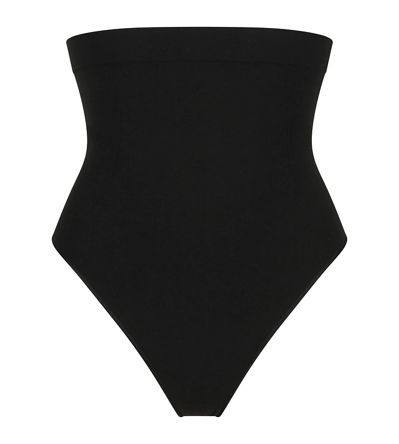 Tanga moulant taille haute smoking noir