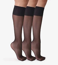 La Senza | Dim Beauty Resist 20D Black Sheer Knee Highs 3 Pack | Tuxedo Black | O/S
