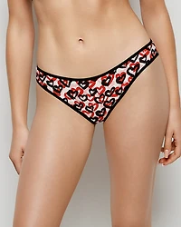 Cotton Thong Panty Graffiti Hearts