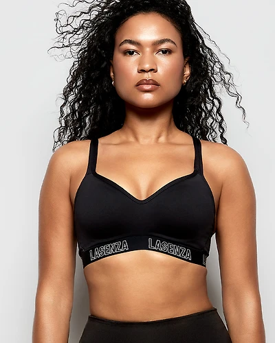 Medium Impact Logo Sports Bra Black