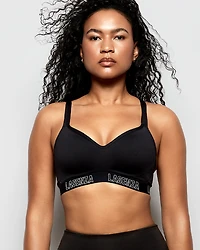 Medium Impact Logo Sports Bra Black