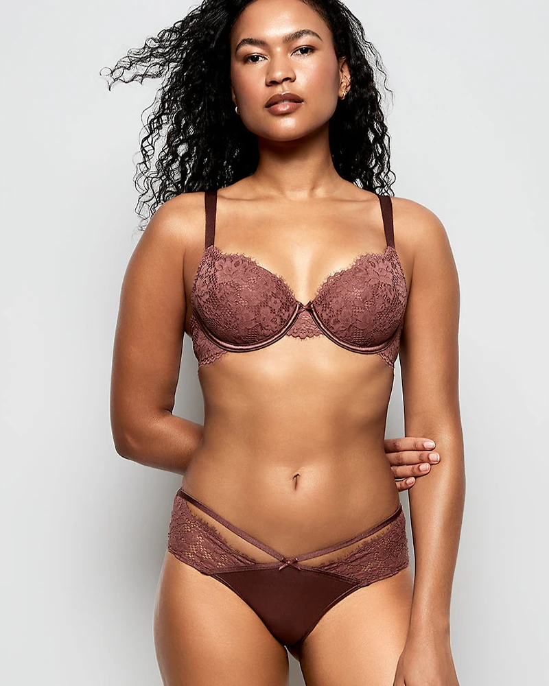 Lightly Lined Lace Full Coverage Bra Dusty Cedar