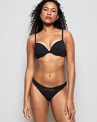Push Up Bra with Lace Wing Black