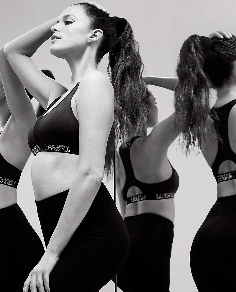 Low Impact  Sports Bra with Logo Smoulder Black