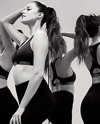 Low Impact  Sports Bra with Logo Smoulder Black