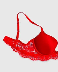 Push Up Bra With Lace Wings Cosmo Red