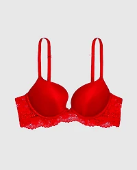 Push Up Bra With Lace Wings Cosmo Red