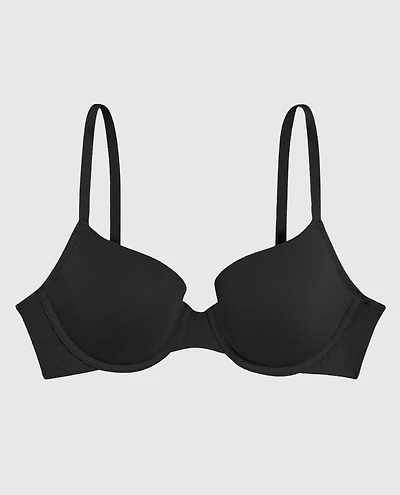 Smooth Lightly Lined Demi Bra Tuxedo Black