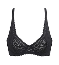 La Senza | Floral Lace triangle bra full coverage Tuxedo Black