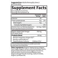MyKind Organics Apple Cider Vinegar 2Bil CFU Probiotic Gummies