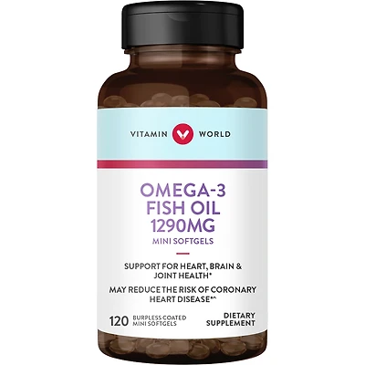 Omega-3 Fish Oil Premium Coated Mini Gels 1290mg
