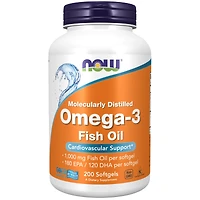 Omega-3 180 EPA / 120 DHA, Molecularly Distilled, Cardiovascular Support*, 200 Softgels