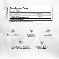 Codeage Liposomal Glutathione, For Men and Women, 500 mg of Setria® L-Glutathione, 350 mg Phospholipid, non-GMO, 60 Capsules
