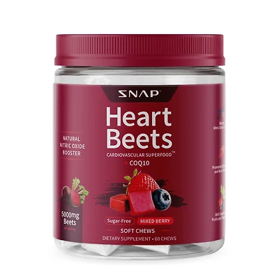 Snap Heart Beets Chews Mixed Berry 60ct