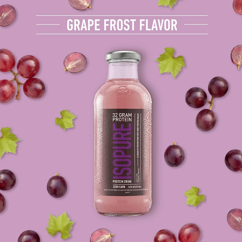 Isopure Zero Carb 32g, Grape Frost, 16oz