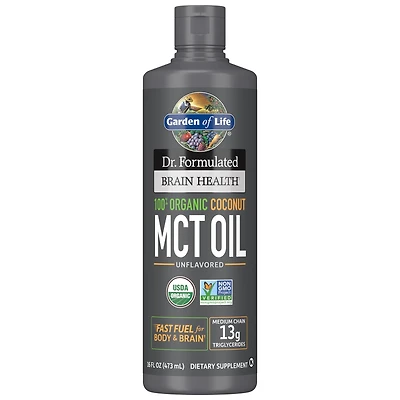 Dr. Formulated BRAIN HEALTH 100% Organic Coconut MCT Oil