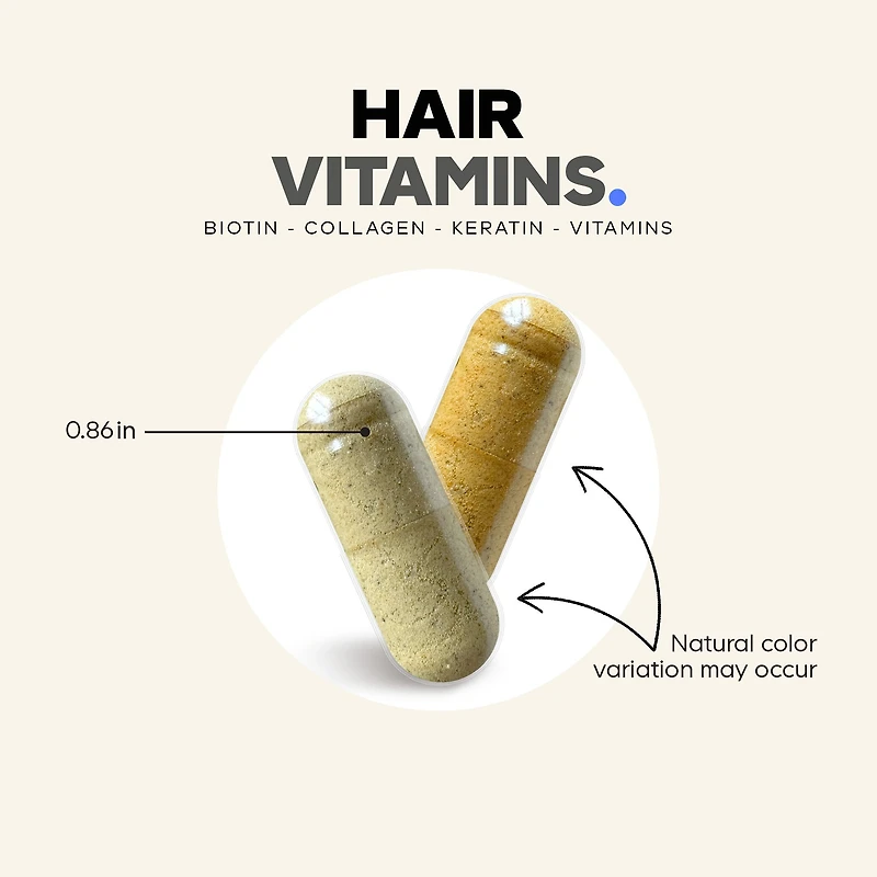 Codeage Hair Vitamins 10000 mcg Biotin, Keratin, Collagen, 120 Caps