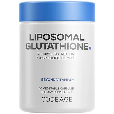 Codeage Liposomal Glutathione, For Men and Women, 500 mg of Setria® L-Glutathione, 350 mg Phospholipid, non-GMO, 60 Capsules