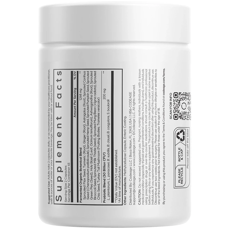Codeage SBO Probiotics, 50 Billion CFUs Per Serving, 90 Caps