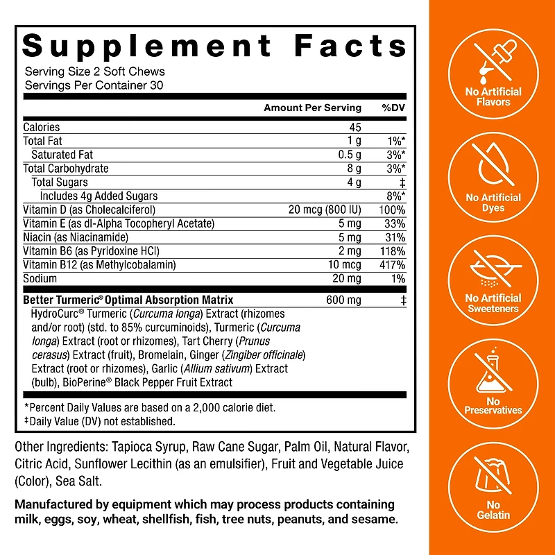 Better Turmeric Soft Chews Fruit Splash