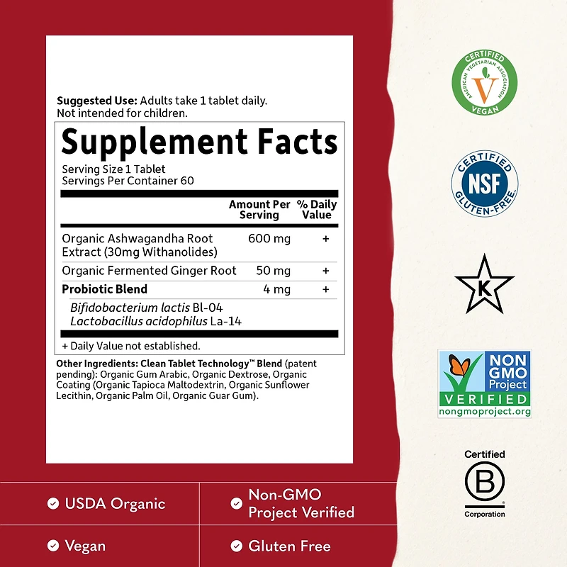 Garden of Life Organics Ashwaganda Stress & Mood (60 count)